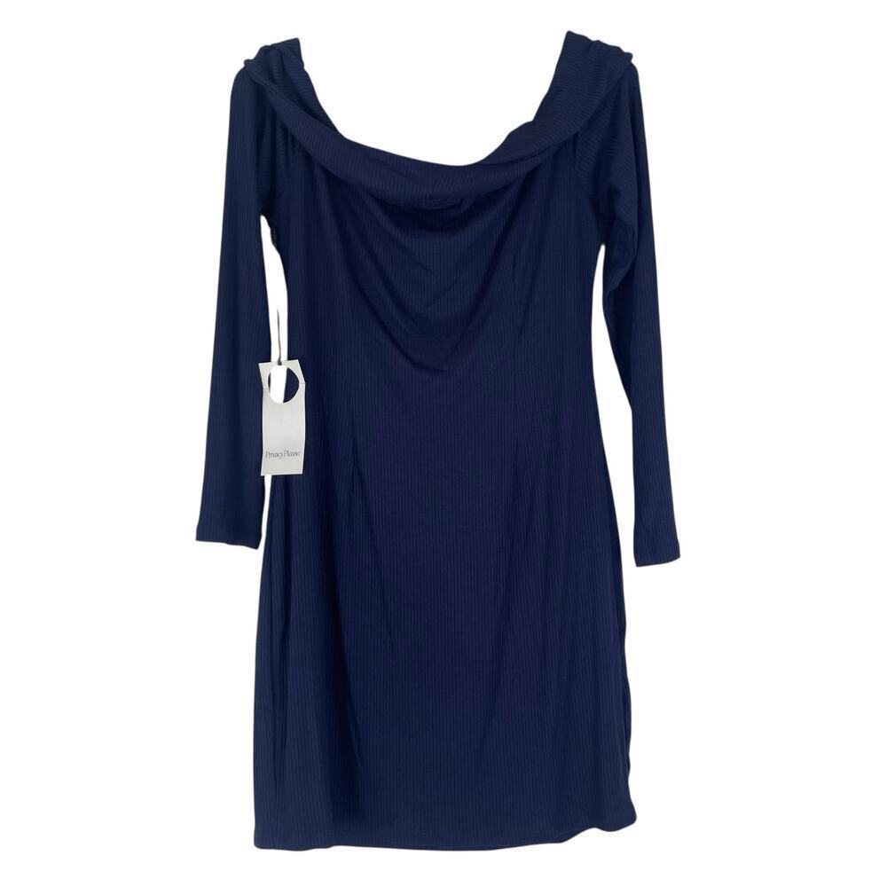 Privacy Please Revolve Off Shoulder Mini Dress in Navy Blue Size Large NWT